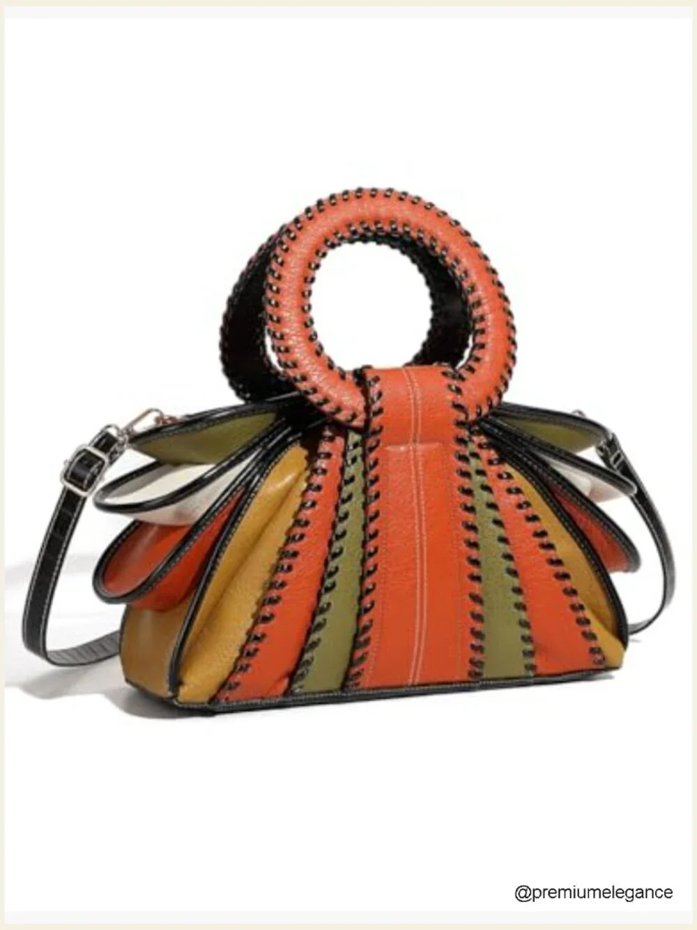Multicolor Top Handle Satchel Crossbody Bag Large Capacity Purse